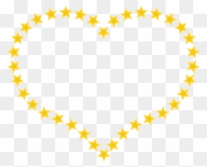 Pixabella Heart Shaped Border With Yellow Stars - Star In Heart Shape