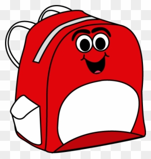 Cartoon Backpack Clip Art Image School Backpack With - Just Books Read Aloud