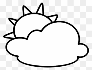 Clipart Prissy Inspiration Partly Cloudy Clipart Outline - Weather Clipart Black And White