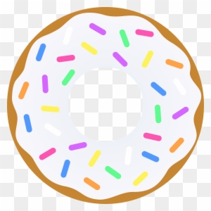 Vanilla Donut With Sprinkles - Donut Clipart
