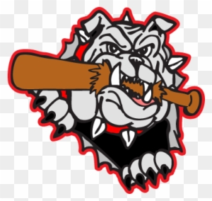 Bulldog Biting Bat Decal - Bulldog With Baseball Bat