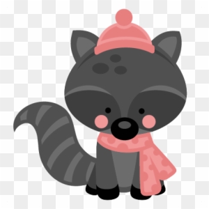 Girl Winter Raccoon Svg Scrapbook Cut File Cute Clipart - Cute Winter Animal Clipart