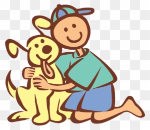 Animal Lover Clipart - Boy And His Dog