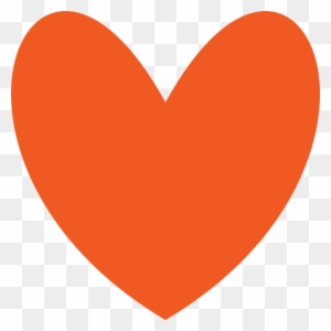 Orange Color Heart Shape
