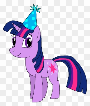 Twilight Sparkle With A Birthday Hat By Kylgrv - My Little Pony Twilight Sparkle Birthday