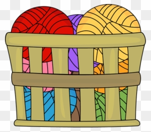 Basket Of Yarn Clip Art Image - Ball In The Basket Clipart