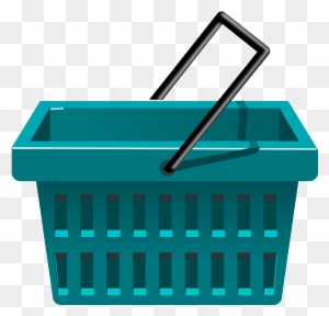 Clipart Blue Basket - Shopping Basket Clipart