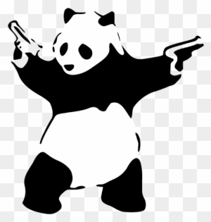 Banksy Panda With Guns - Free Transparent PNG Clipart Images Download