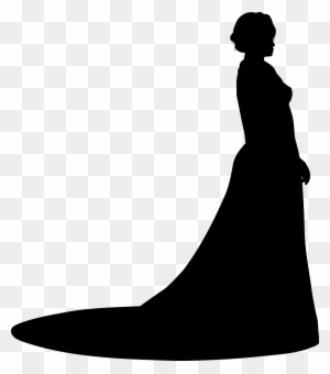 Woman In Ballgown - Silhouette Of A Woman In A Dress