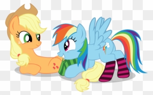 rainbow dash and applejack kiss