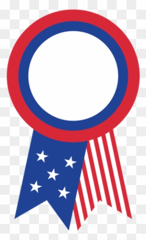 Usa Flag Ribbon Badge Transparent Png Amp Svg Vector - American Flag Ribonl Png