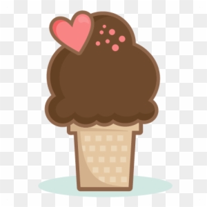 Valentine Ice Cream Cone Scrapbook Cuts Svg Cutting - Valentines Day Ice Cream Social