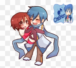 Aqua Eyes Aqua Hair Blush Chibi Cosplay Food Ice Cream - Kaito And Meiko Chibi