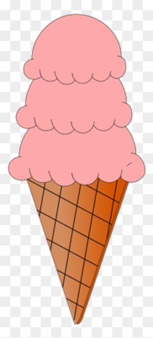 Strawberry Ice-cream - Animated Ice Cream Cone