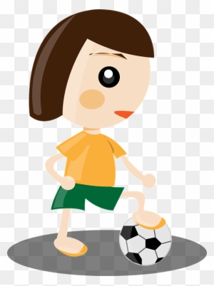 Boy Playing Football Cartoon 14, Buy Clip Art - Girl Running Clip Art