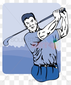 Stock Illustration Of Old Fashioned Cartoon Drawing - Golf Swing