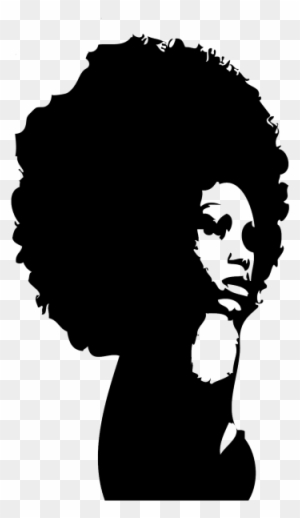 Afro Hair Png Transparent Image - Black Woman Silhouette Png - Free