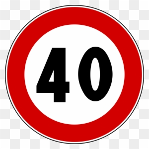 Traffic Signs 11, - 40 Km H Sign - Free Transparent PNG Clipart Images ...