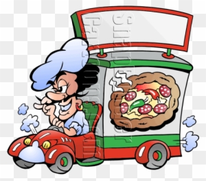 Pizza Chef Deliver Pizza - Frillio's Pizza Delivery Truck