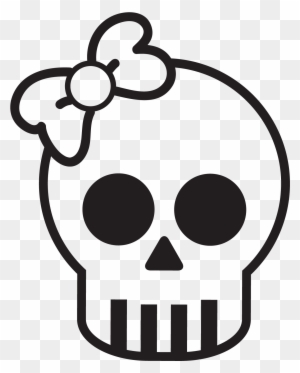 Skull Decal With Bow - Human Skull Symbolism