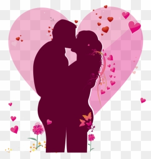 Love Heart Kiss Clip Art - Love Flowers Png