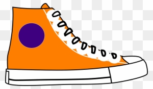 Converse Shoe Orange Purple Laces Boot Fashion - Orange Shoe Clipart