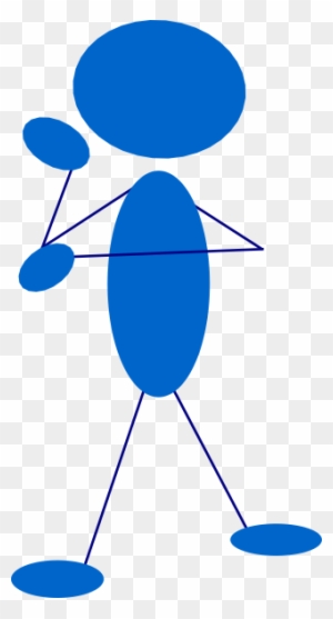 Thinking Blue Stick Man Clip Art Free Vector - Stick Man Thinking
