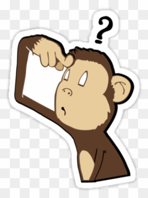 All Designs Are Available As Stickers And Kids Clothes - Monkey Thinking Cartoon Png