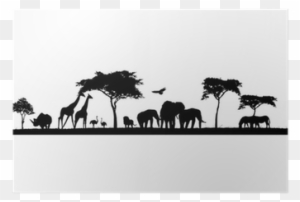 Safari Animal Wild Animals In Africa Poster • Pixers® - Silhouette Of Safari Animals