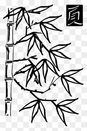 Bamboo Tree Outline Sketch