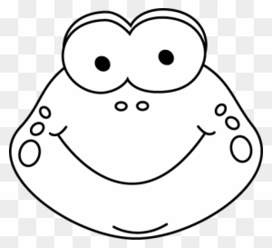 Black And White Cartoon Frog Face - Head Of Frog Black And White