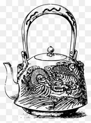 Japanese Dragon Teapot - Japanese Tea Pot Clip Art