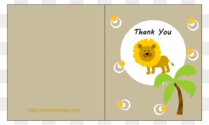 Free Printable Jungle Themed Baby Shower Thank You - Monkey Thank You Card