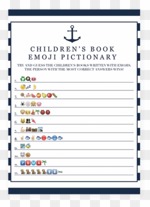 Emoji Pictionary For Boy Baby Shower Printable By Littlesizzle - Game