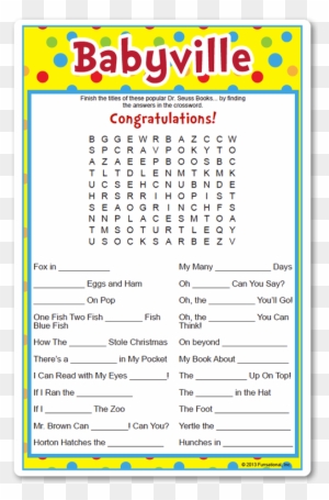 Fun Baby Shower Games Ideas - Word Search