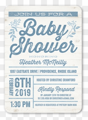 Arrival Grid Boy Baby Shower Invitation - New Baby Boy Card