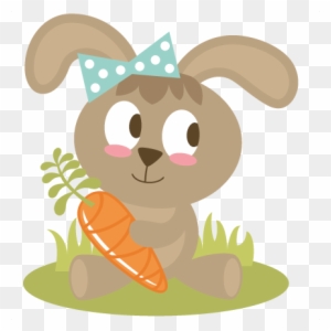 Easter Bunny Holding Carrot Svg Files Easter Svg File - Easter Bunny With Carrot