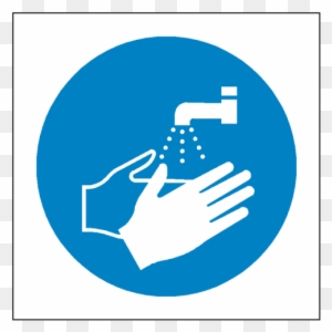 Wash Your Hands Symbol Label - Wash Hands Safety Sign