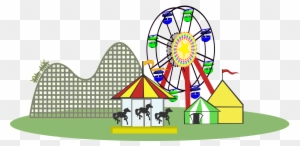 Carnival Amusement Park Setting Clip Art - Amusement Park Clip Art