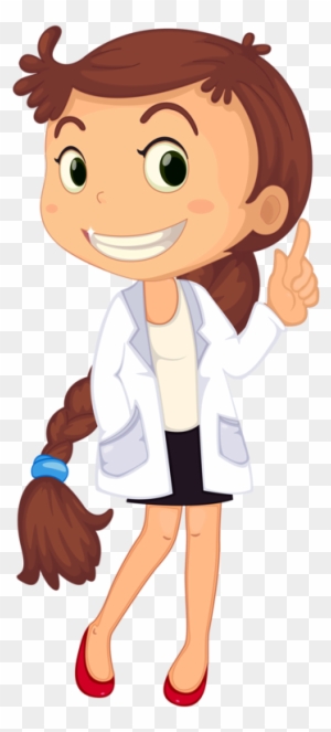 Cartoon Of A Man Wearing A Lab Coat With A Clipboard ...