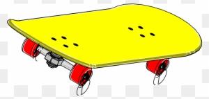 Skateboard Board Skating Sports Toy Yellow Wheels - Skateboard Clipart