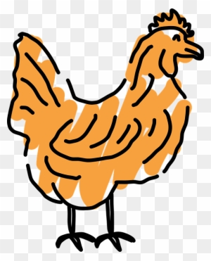 Scribble Outline, Bird, Style, Chicken, Art, Scribbled, - Chicken Outline Transparent