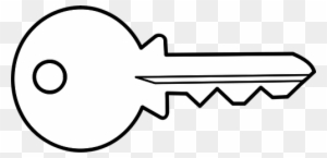 Vector Clip Art Of Outline Simple Metal Door Key Public - Key Detail ...