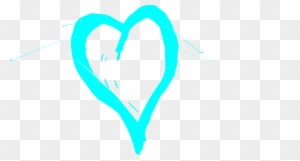 Aqua Heart Clip Art - Blue Heart Sketch Shower Curtain