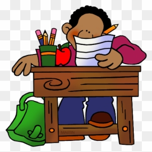Student At Desk Clipart - School Desk Clip Art