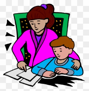A Teacher's Idea - Mother Helping With Homework Clipart