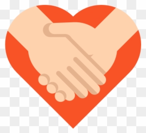 Cooperation Icon - Shaking Hands Heart