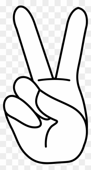 Peace Sign Peace Hand Sign Line Art Bodies 2 And Clip - Peace Sign Hand Clip Art