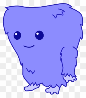 Cute Fuzzy Blue Monster - Cute Cartoon Monster Png