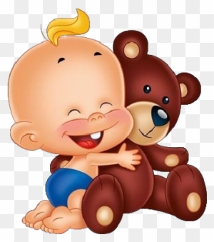 Images Are On A Transparent Background Cute Baby Holding - Baby And Teddy Bear Cartoon